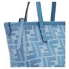 Fendi Roll Denim Effect FF Jacquard Cotton Tote Shopping Bag Shoulder Crossbody Handbag Mini Women tote Blue 8BS096AUPXF1SKL