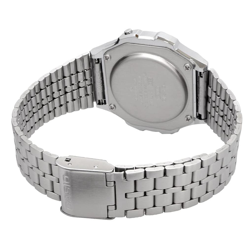 Casio Casio Casio Стандартные винтажные часы унисекс классические кварцевые цифровые металлические серебристо-черные A171WE-1A [Товар]