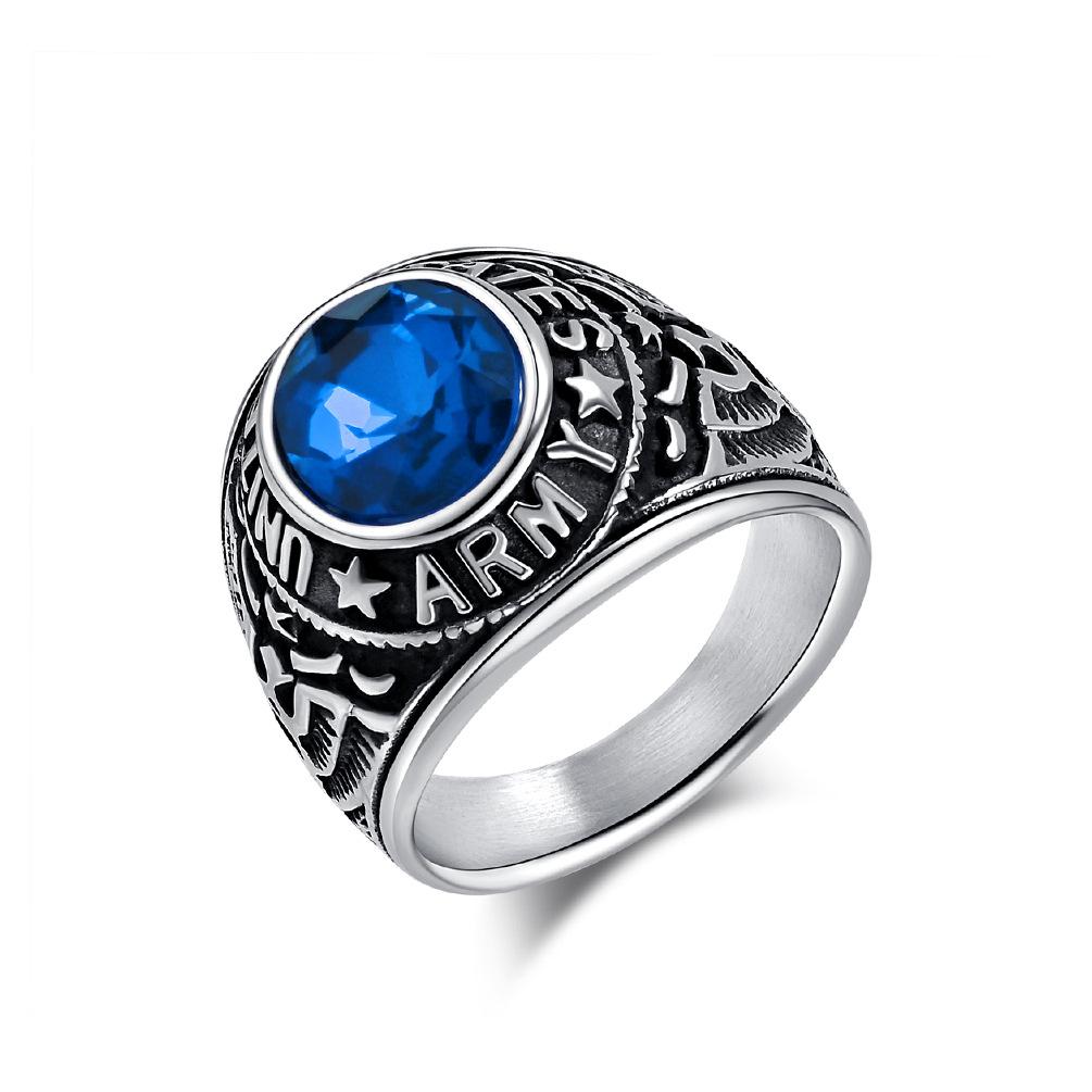 Мужское кольцо с драгоценным камнем, модный тренд, ретро-дизайн с изображением белоголового орлана из титановой стали, ювелирное украшение для руки в виде орла