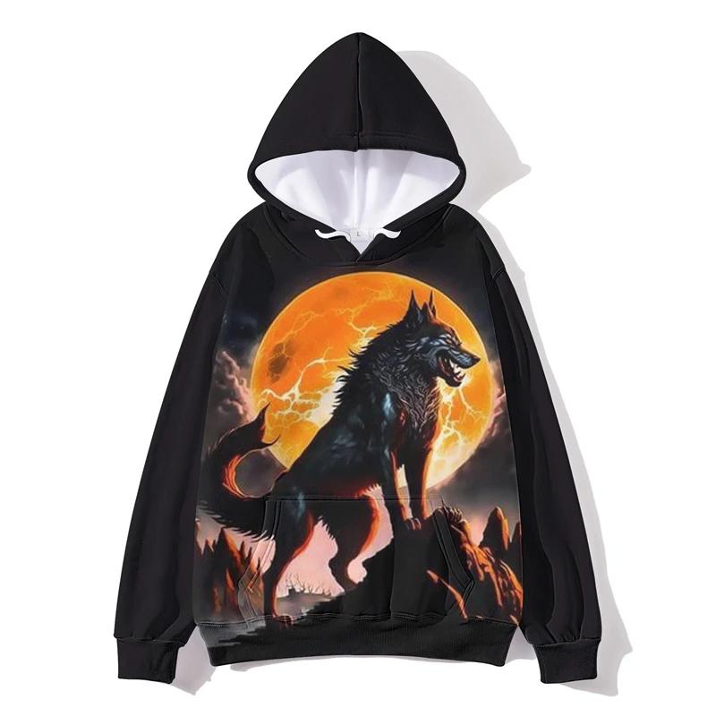 Толстовки с изображением волка с 3D-принтом для мужчин, одежда, свитшоты с забавным дизайном, повседневные детские пуловеры, уличная одежда, толстовка с капюшоном
