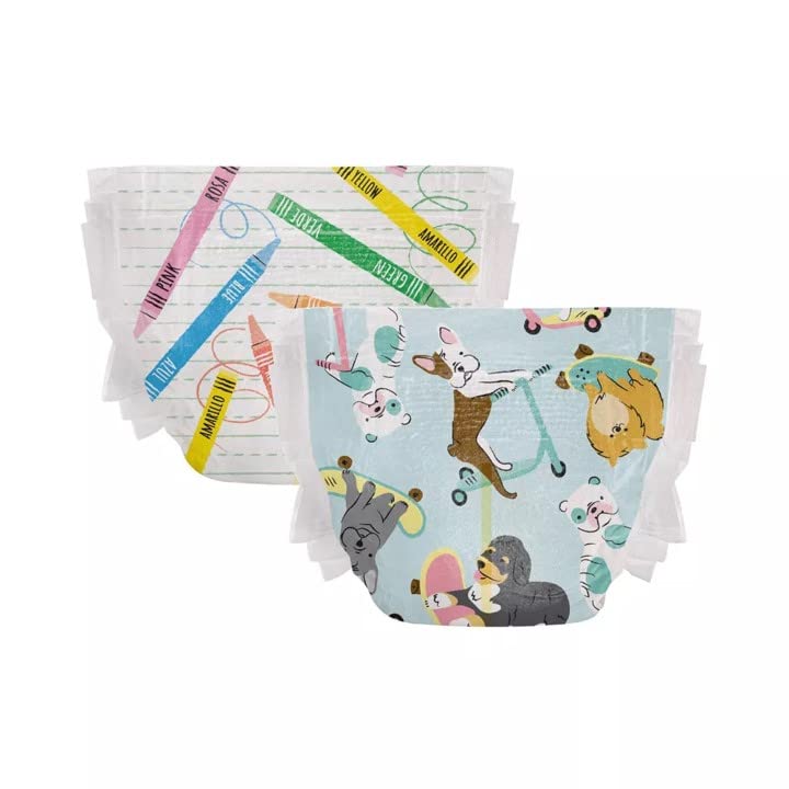 Честная Компания Чистые Сознательные Подгузники (Тип брюк) 4T/5T (17кг~) 32 подгузника | Растительного происхождения, Экологичные материалы | Собака и Карандаш