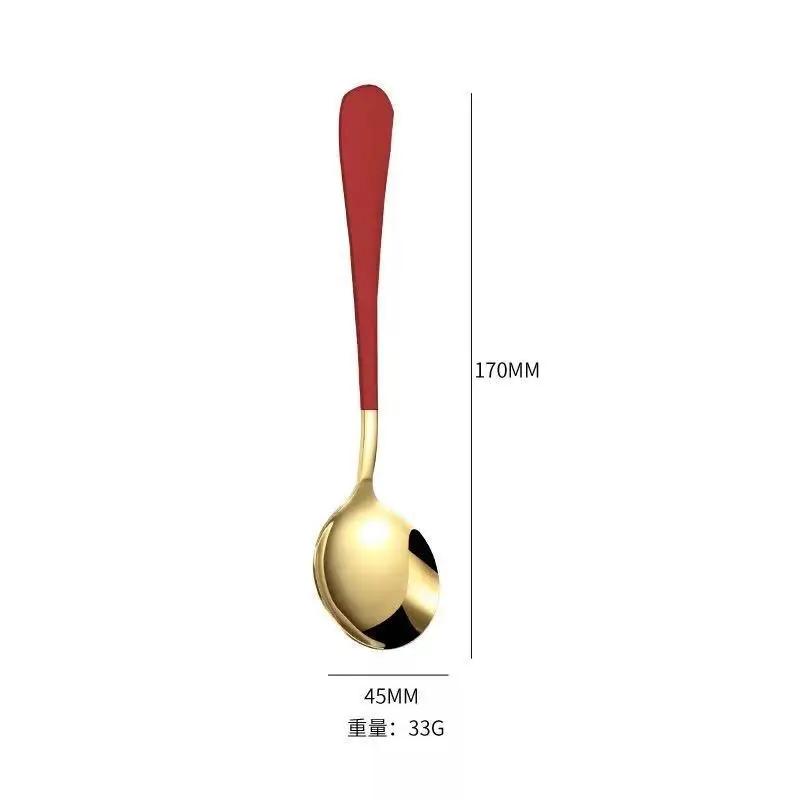 17см Круглая ложка из нержавеющей стали Милая десертная ложка Кофейная Детская Золотая Серебряная ложка Десертные ложки Кухонная Суповая