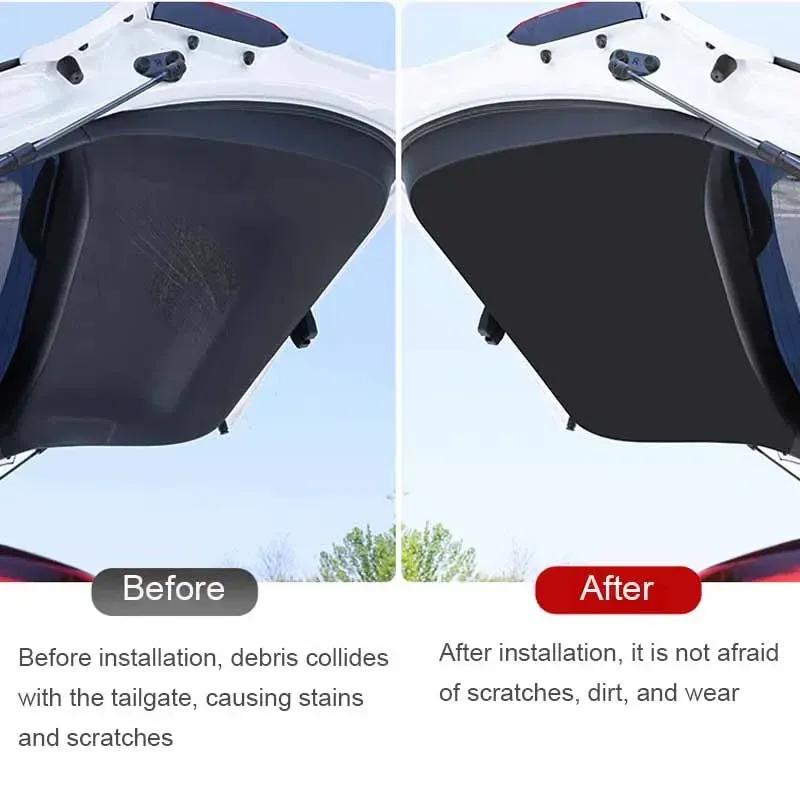 Car PU Leather Mat Anti-kick Cushion Trunk Weather Dustproof Tailgate Sticker For Nissan X-TRAIL Rogue T31 T32 T33 2008-