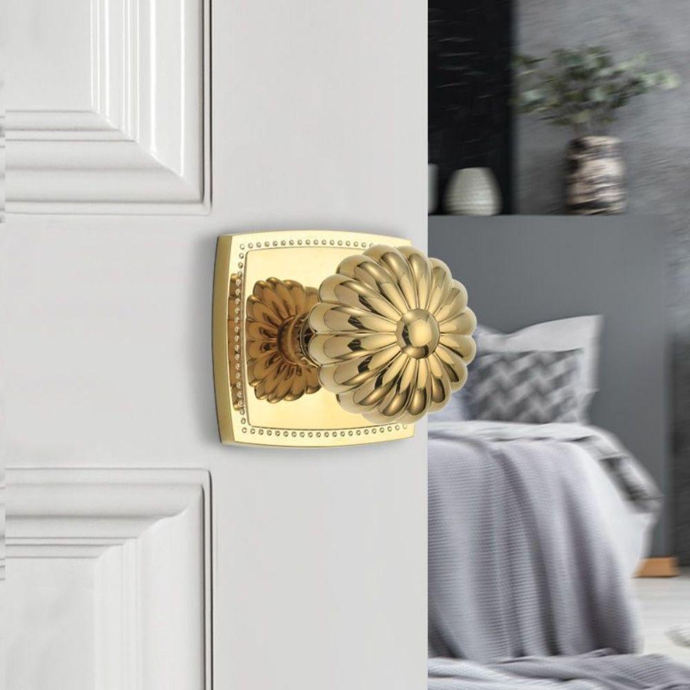 Замок для невидимой двери из массива дерева и цинкового сплава с одним язычком, магнитный, двусторонний, в форме тыквы, латунный сферический замок, для помещений