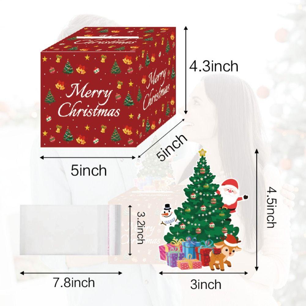 Square Paper Christmas Cash Box Paper Cash Gift Box  Party Christmas Decor Supplies