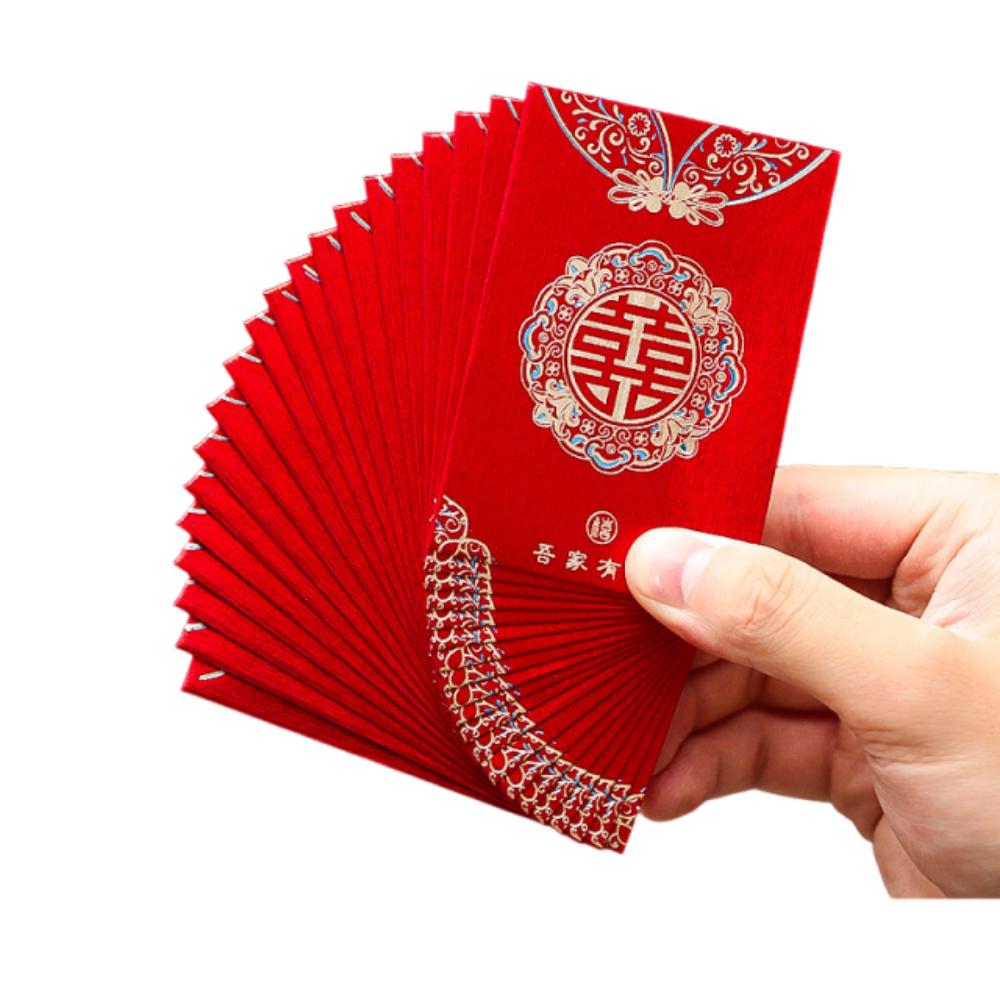 80Pcs Good Luck Blessing Multiple Patterns Hongbao Mini Red Money Pocket Traditional Sturdy Luck Money Bag Chinese New Year