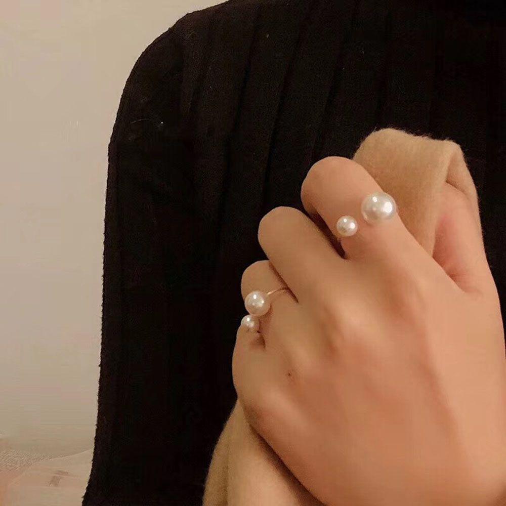 Party Street Shoot Imitation Pearl Women Fashion Accessories Jewelry Finger Ring Opening Ring