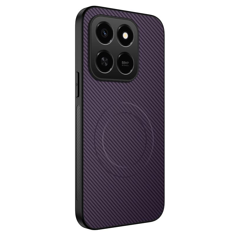 For Honor X7d 4G/Honor 400 Smart Case Compatible with MagSafe WANLONFENG TQ Series Carbon Fiber Texture PC TPU Phone Cover