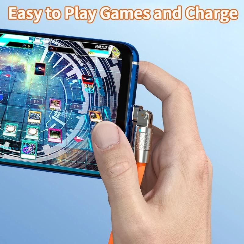6A 120W 180 градусов поворотный USB-кабель для быстрой зарядки типа C для iPhone 14 13 XS XR Samsung Xiaomi Huawei POCO кабель для быстрой зарядки