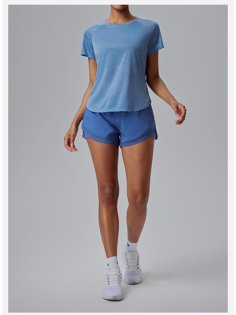 Women's Breathable Quick-Dry Mesh Short Sleeve Yoga Top – Loose Fit Fitness Training T-Shirt