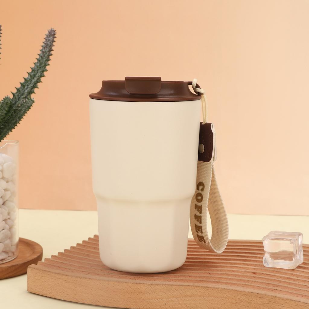 Новая кофейная кружка из нержавеющей стали 316, двухслойная вакуумная, с термокружкой на шнурке для переноски, бизнес-сувенирная подарочная кружка