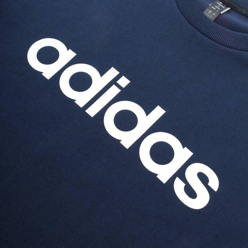 adidas Дышащий повседневный удобный пуловер-толстовка для мужчин, топы темно-синего цвета JJ0422