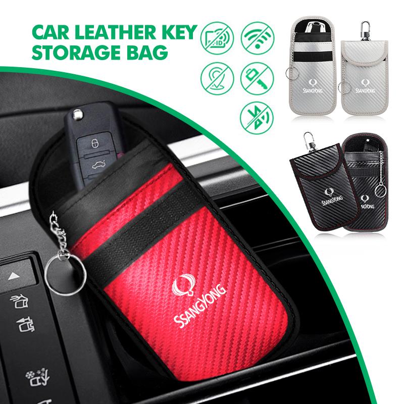 Car Key Anti-lost Key Fob Holder Pouch Case Zipper Storage Bag For SsangYong Actyon Sport Korando Rexton Kyron Rodius Tivoli hjs1