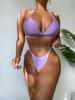 Shencai Европейский и американский стиль Бикини с высоким поясом, треугольный халтер - Однотонный, Хит продаж X07