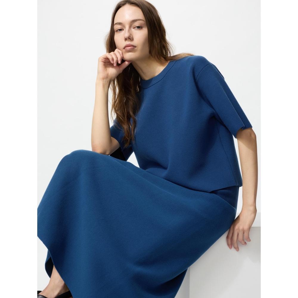 Uniqlo Моющийся свитер Milano Lip с коротким рукавом 