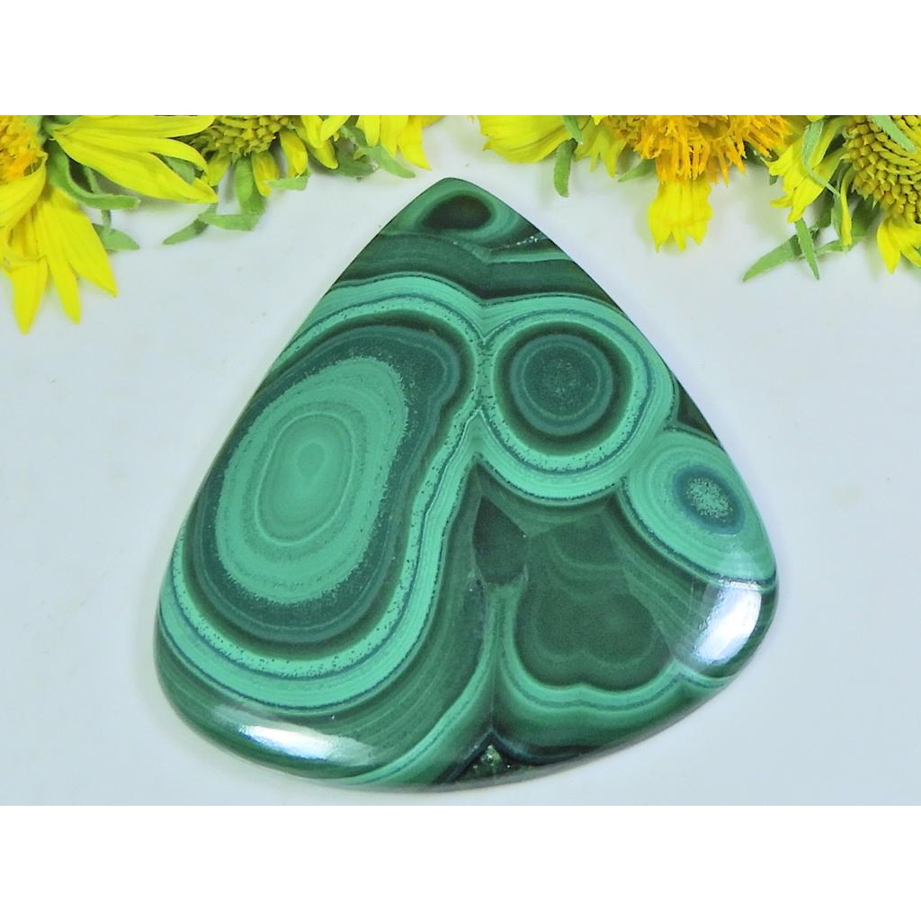 AA++ натуральный зеленый малахит груша кабошон россыпью драгоценный камень 45X49X04MM 109 карат. Д-45