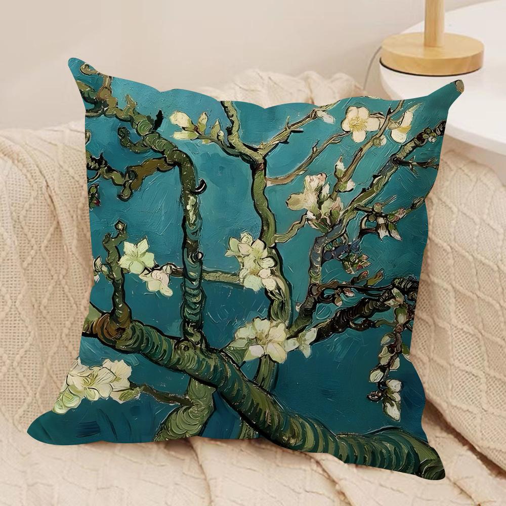 Classic VVanGogh Art Cushion Cover Short plush Doublesided Print Square Throw Pillow Covers Sofa Home Cushion Decor