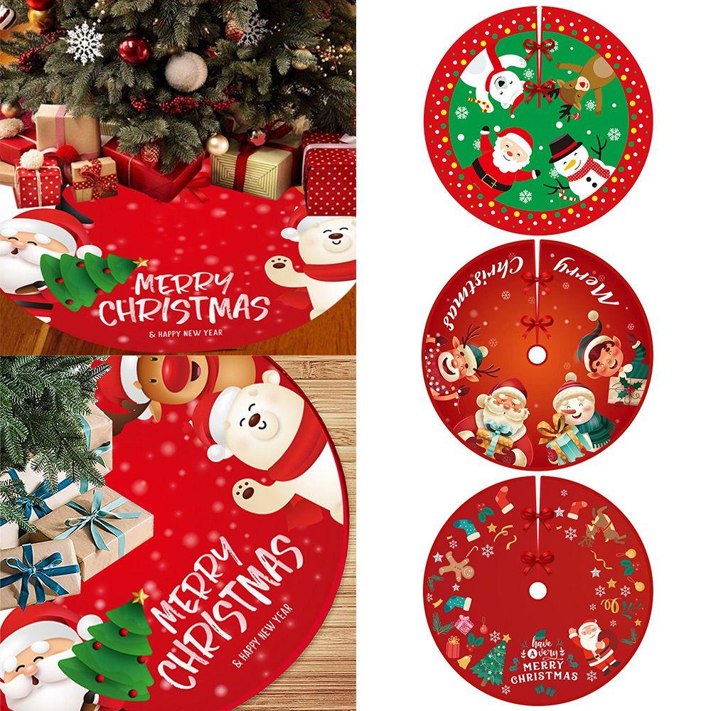 Santa Elk Happy New Year Party Decoration Christmas Trees Skirt Party Decor Apron Xmas Floor Cover
