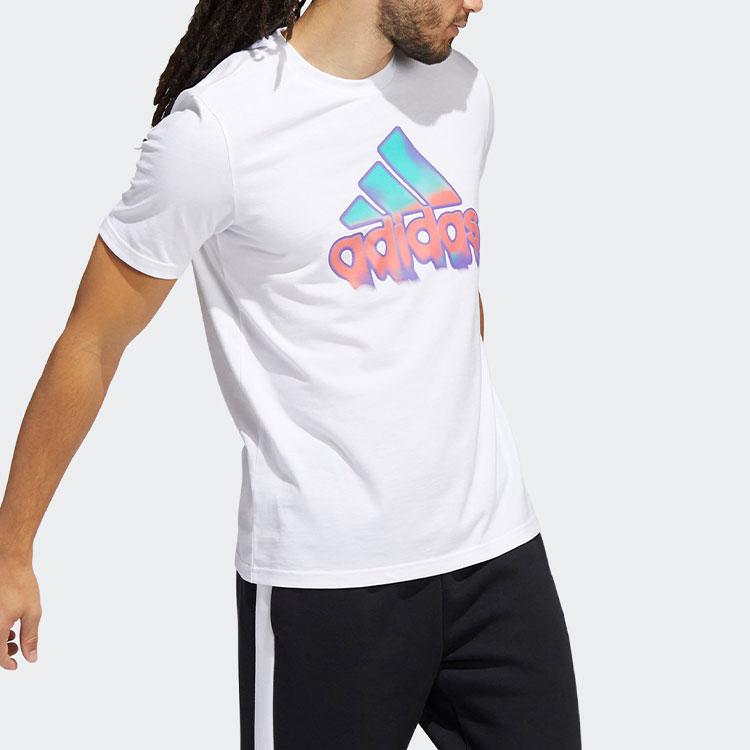 adidas Мужская футболка с круглым вырезом и коротким рукавом с логотипом SS22, белая HE4812