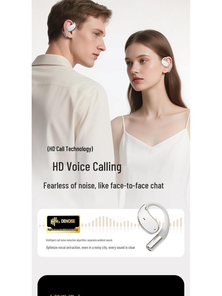 New Wireless Noise-Cancelling Bluetooth Earphones with Panoramic Sound for Running and Sports