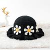Women Handmade Crochet Breathable Knitted Hat Vibrant Bucket Hat Cute Plush Hat Fashion Floral Pattern Colorful 56-58cm
