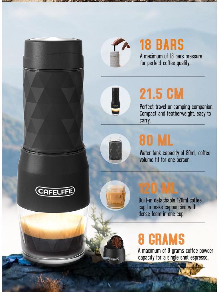Portable Three-in-One Italian Capsule Coffee Maker: Outdoor Hand-Pressed Travel Coffee Pot