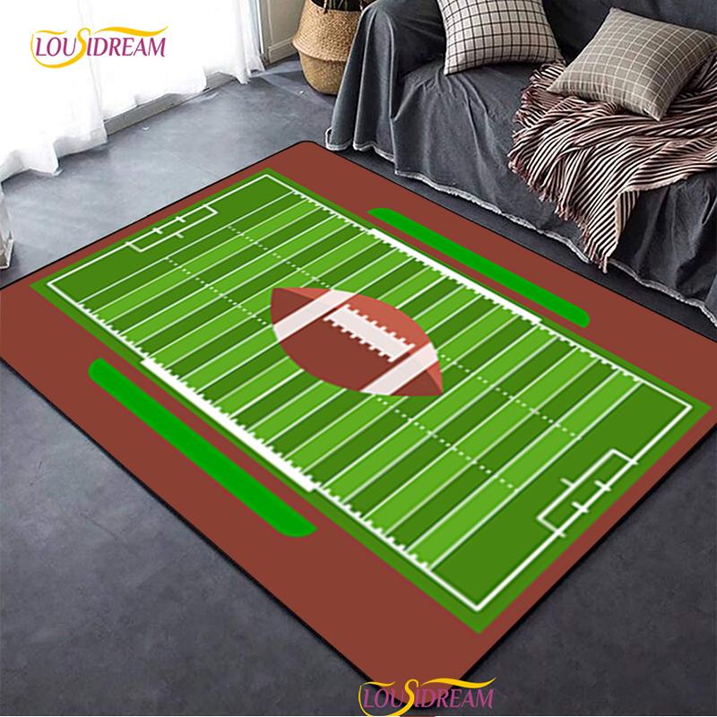 Персонализированный ковер для американского футбольного поля, коврик для декора гостиной, спальни, детский, кухонный, ванный, нескользящий коврик для пола, альфомбра