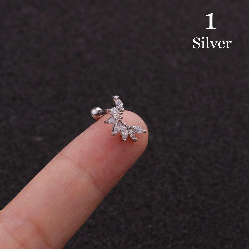 Body Jewelry Cz Zircon Star Leaves Cartilage Ear Stud Helix Tragus Piercing Earring Stainless Steel