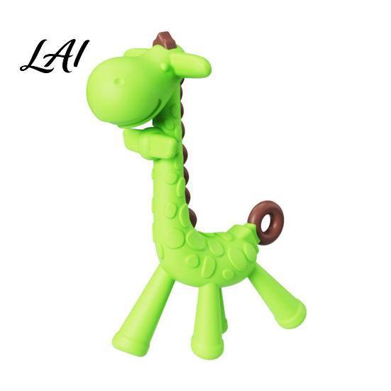 Infant Gum Massage Soother Baby Giraffe Teething Toy for Infants Food-Grade Silicone Chew Stick Relief Refrigerator Safe Icy BPA-Free Teether