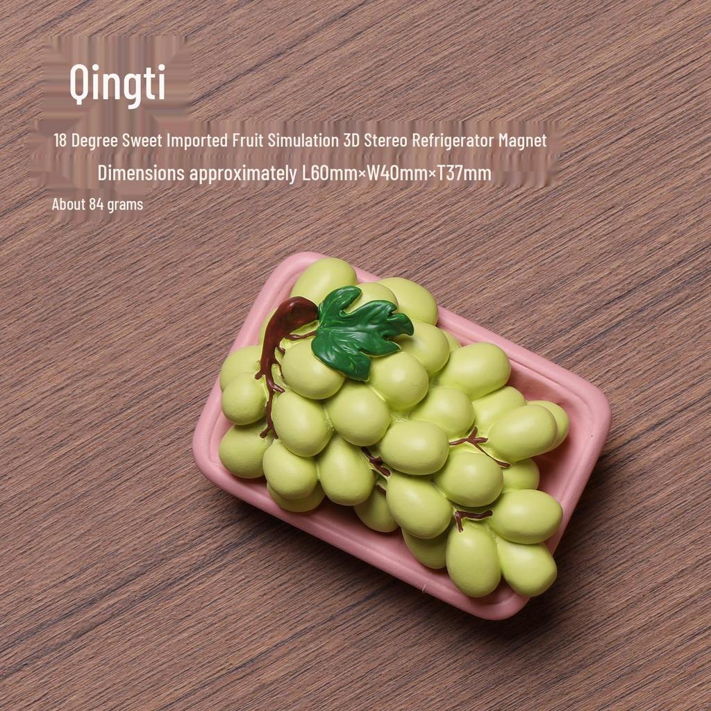 3D Fruit Magnet: Watermelon, Cherry, Strawberry Cat Design