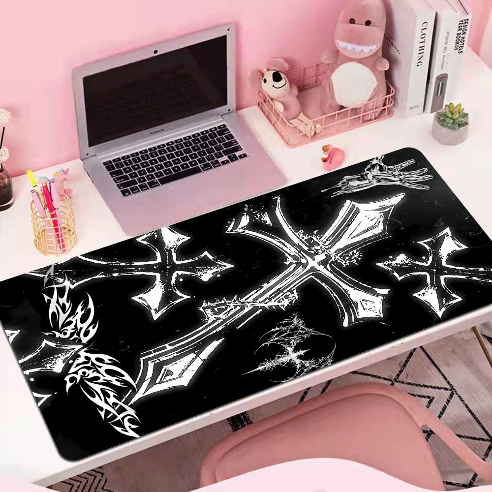 Hybxaxc Black Sword Art Mouse Pad Xxl Gothic Symbol Mousepad Rubber Large Computer Desk Accessories Gaming Keyboard Cabinet Mat