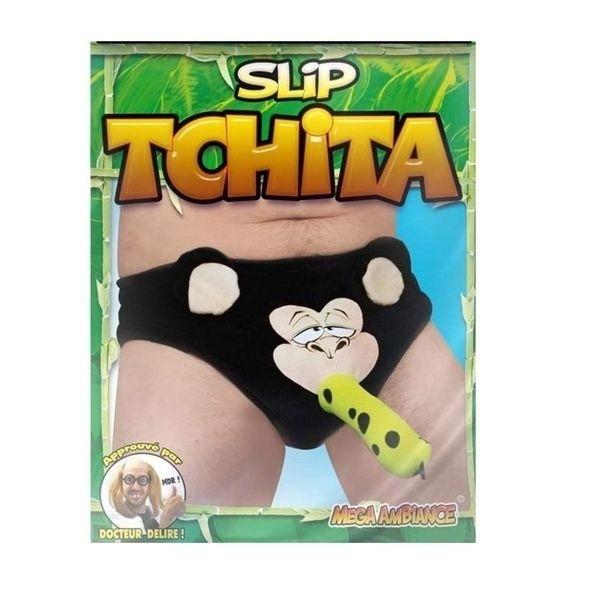 Смешные стринги с головой банановой обезьяны во рту