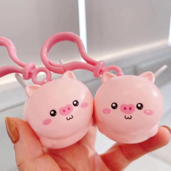 1/2Pcs Pig Keychain Pendant with Flapping Wings Pull String To Vibrate Fun Toy Decoration Kids Bag Pendant Car Keychain
