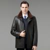 Winter Thickened Velvet Men's Genuine Leather Coat and Fur All-in-one Coat for Middle-aged and Elderly Dads Sheepskin Removable