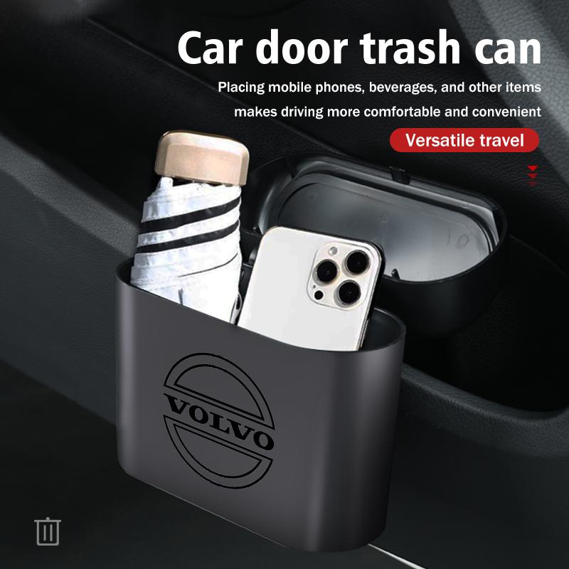 kdvns0 For Volvo Car Seat Back Trash Can ABS Door Storage Bin with Push Lid V60 V50 V40 S80 S60 S90 C40 XC40 V70 XC70 XC60 XC90
