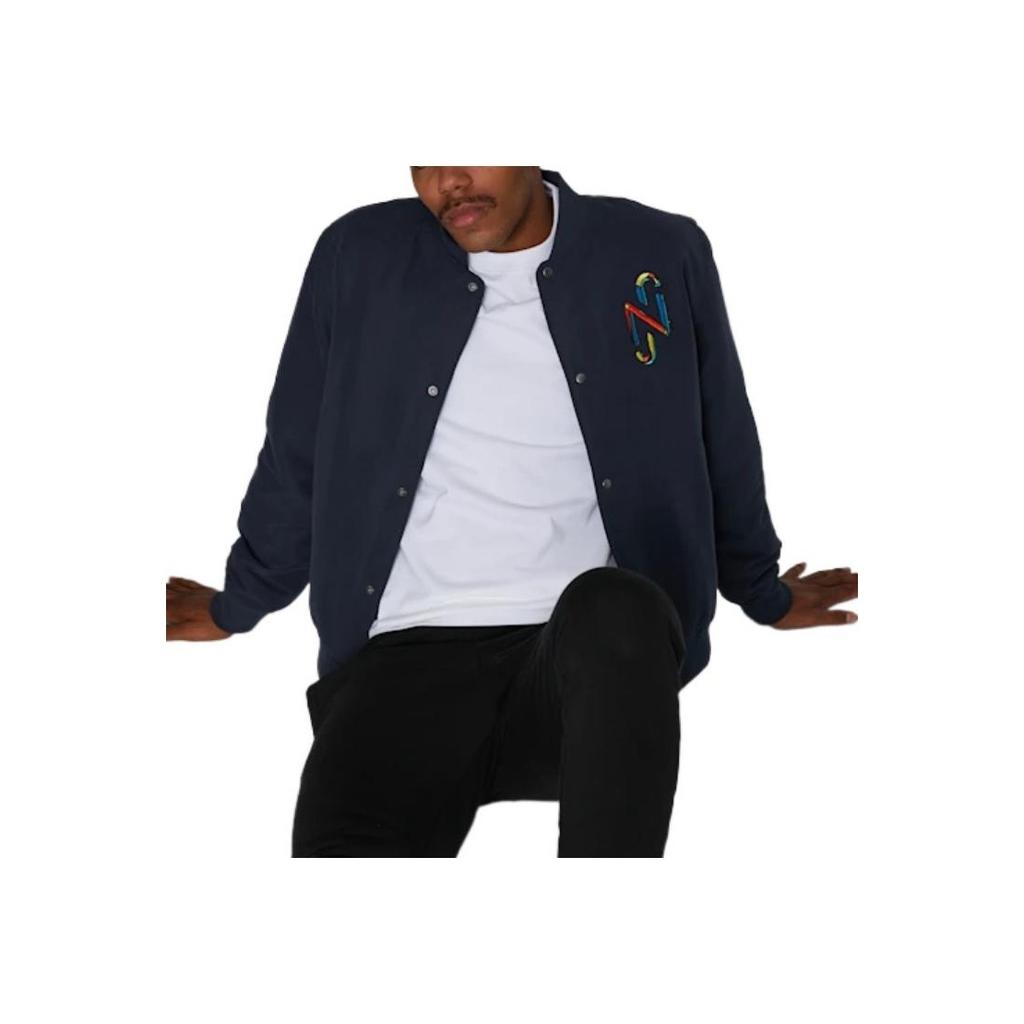 Puma Серия NJR, однобортная приталенная куртка с вышитым узором и воротником-стойкой, мужские куртки темно-синего цвета 535734-43