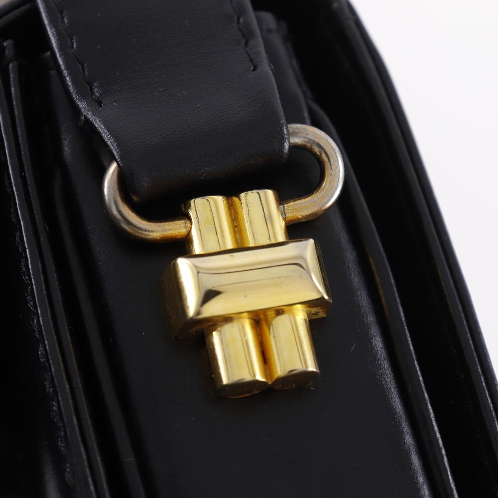 Gucci Старая сумка Gucci на плечо винтажная черная телячья кожа женская б/у