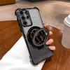 Блестящий противоударный силиконовый чехол для Samsung S25 S24 FE S23 A06 A16 A55 A56 Зеркальный держатель-подставка Мягкий чехол для Galaxy A36 Чехол