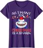 All I Want for Christmas Is A Shark Funny Shark Fans Xmas Gift TShirt New 100 Cotton ONeck Short Sleeve Casual Mens Tshirt