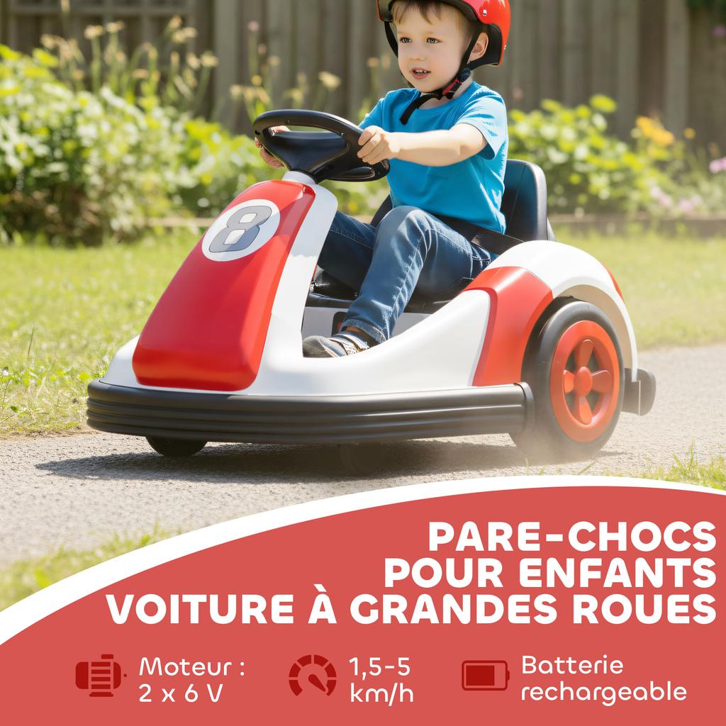 Children's bumper car 6V, 360° rotation, children's electric bumper car with dual motor, music and horn