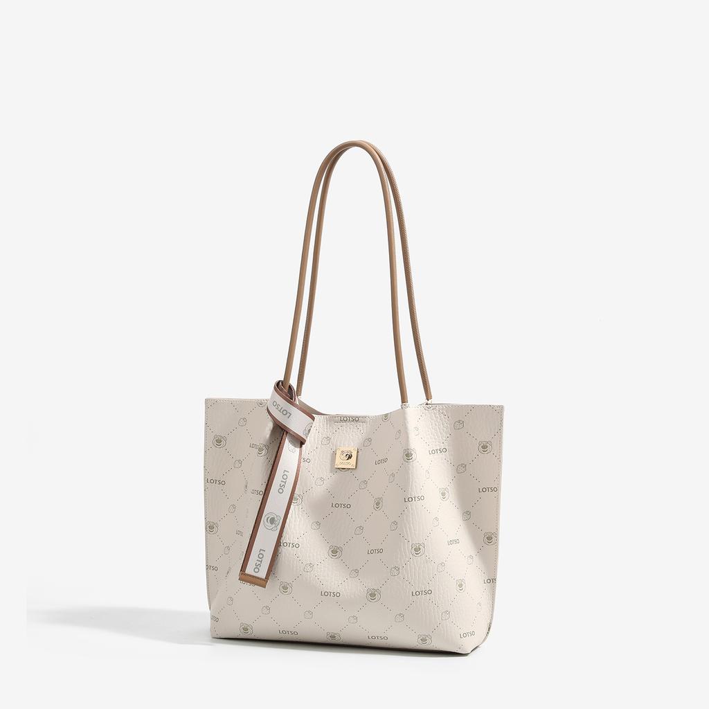 Disney Strawberry Bear Versatile Trendy Cute Simple Tote Bag Shopping Bag Handbag Leather Shoulder Bag Regular Women tote BMK-72998