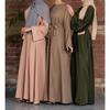 Abaya Women Muslim Long Dress Kaftan Solid Loose Plus Size Middle East Gown Jubah Baju Muslim Baju Raya [excluding Headband]