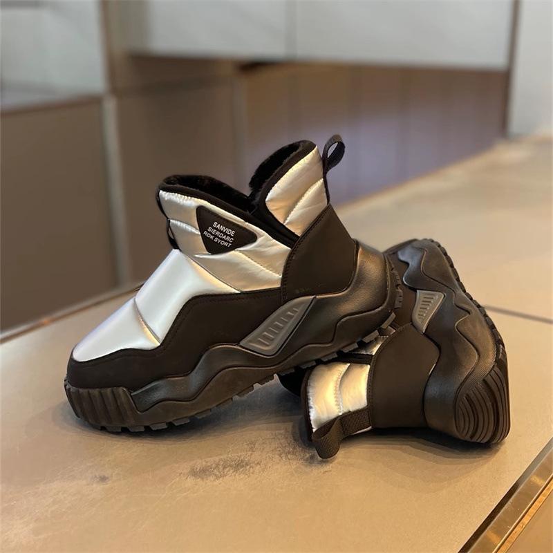 Мужские зимние теплые пушистые зимние ботинки, легкие нескользящие ботинки с подкладкой из искусственного меха, повседневные удобные короткие ботинки из искусственной кожи для ходьбы