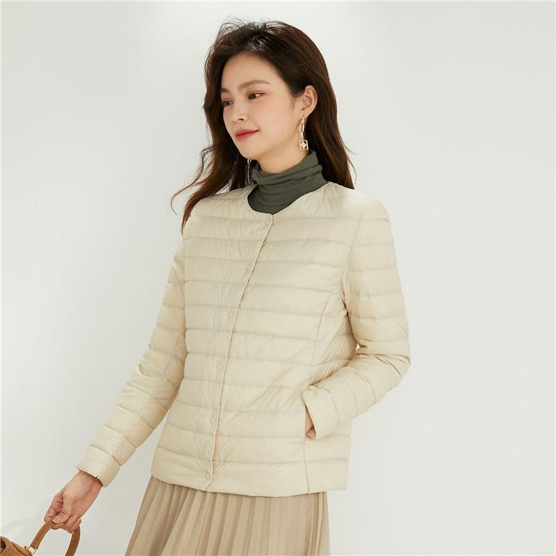 2023 Autumn Winter Down Jacket Women Slim Thin Light 90% White Duck Down Coat Parkas Ladies Long Sleeve Large Size Warm Outwears