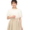 Mishmash Ribbon Short IVORY Women's Blouse, Tulle, Sleeve, Elegant, Feminine,
