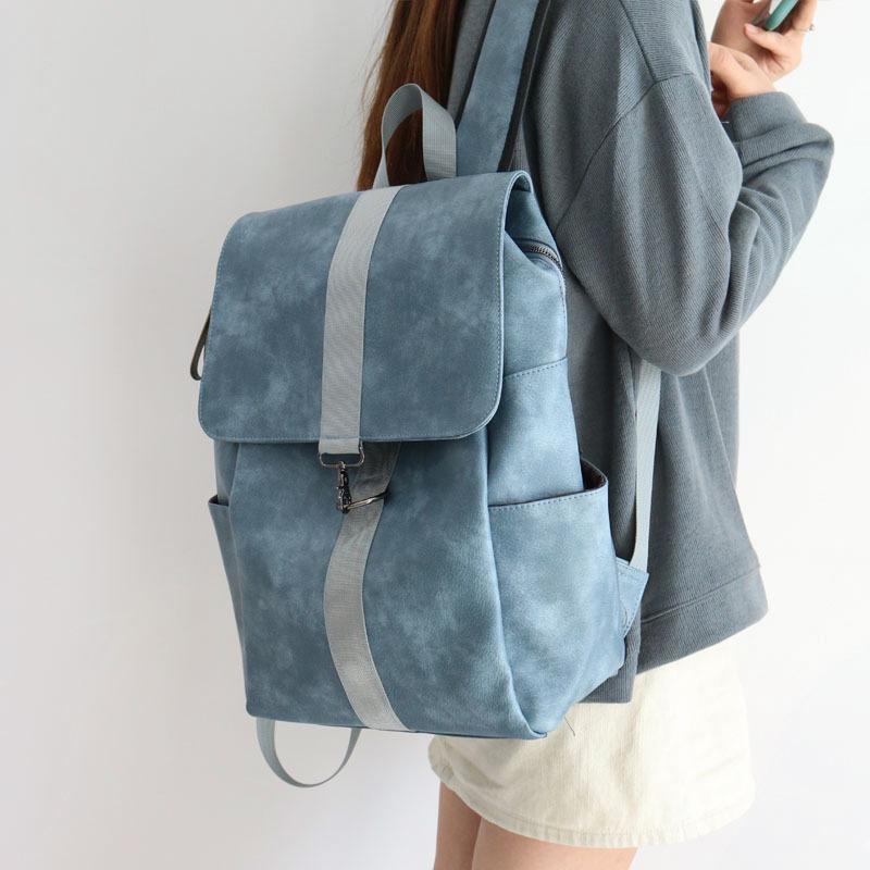 Модный женский рюкзак из мягкой кожи: 2023 Колледж и Путешествия, Корейский и Японский Стиль, Вместимость для 16-дюймового ноутбука