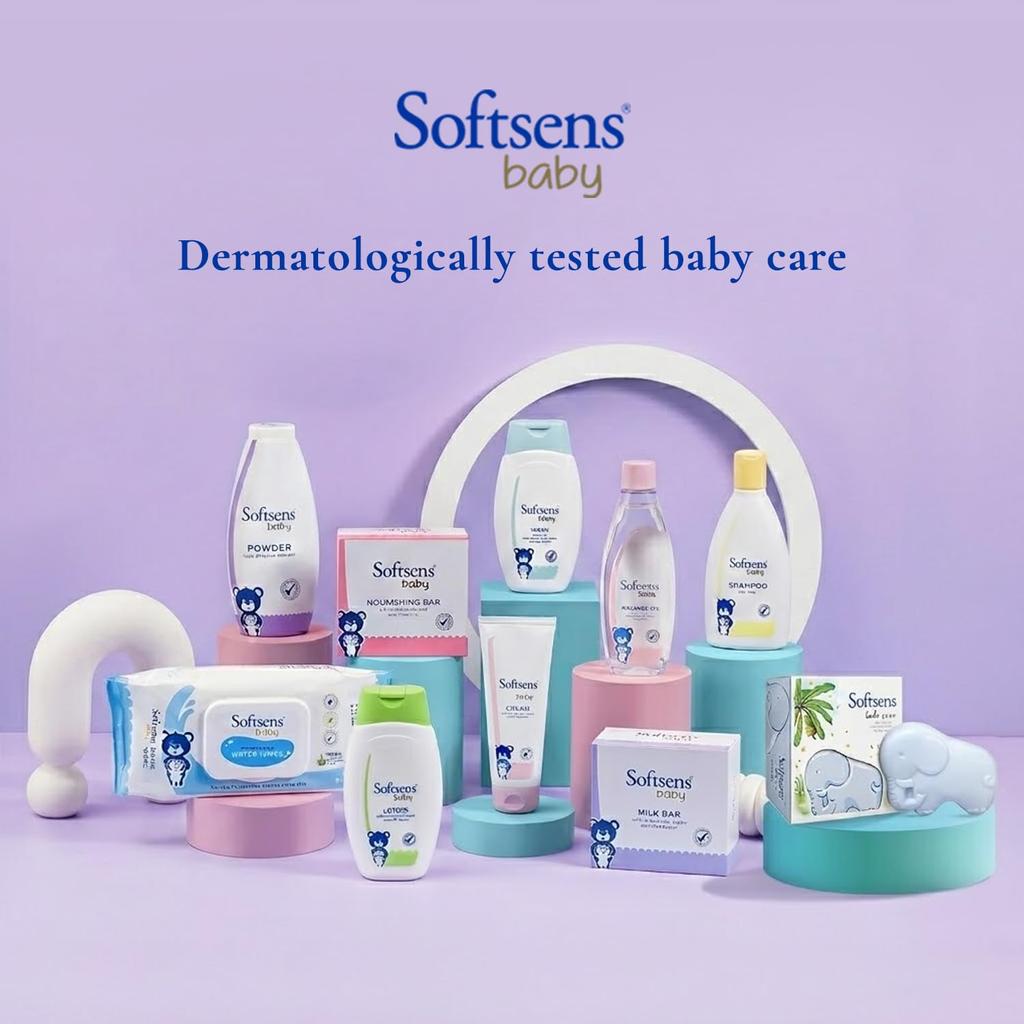 Детская присыпка Softsens для новорожденных и младенцев Впитывает излишки влаги Уменьшает натирание Упаковка из 3 штук Общий объем 200 г каждая