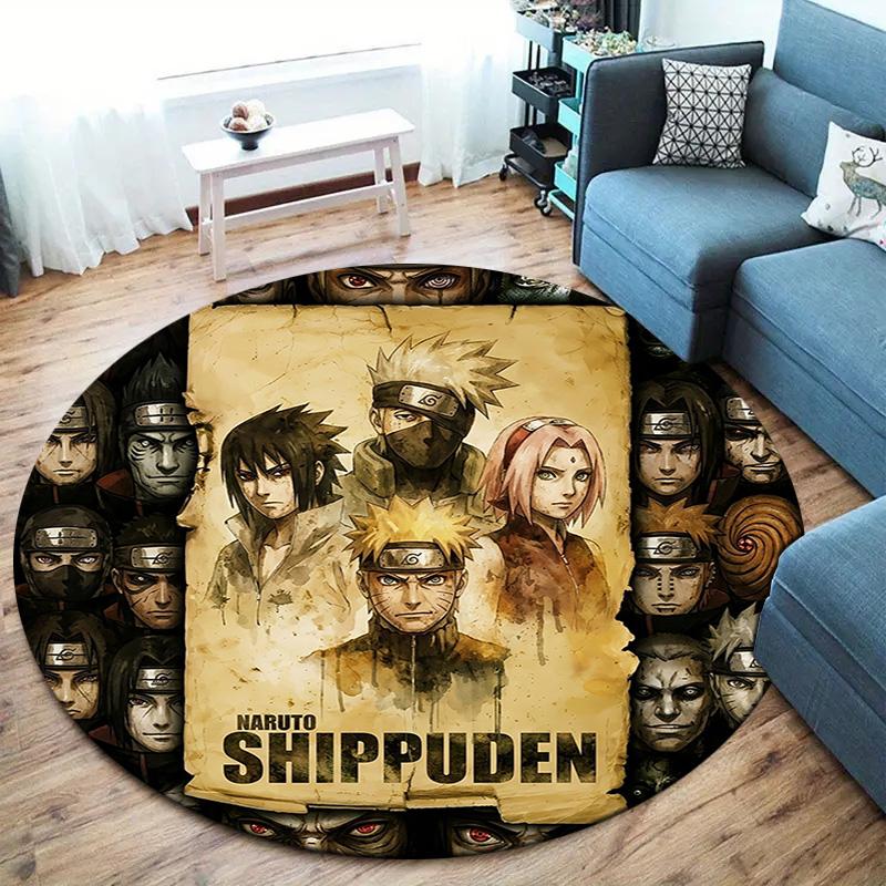 Naruto Shinobi Legacy Round Area Rug Carpet Rug For Living Room Bedroom Sofa Playroom Decor Nonslip Floor Mat