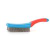 Small Wire Brush Stainless Steel Scratch Brushes Multipurpose Silicone Handle Brush for Metal Rust