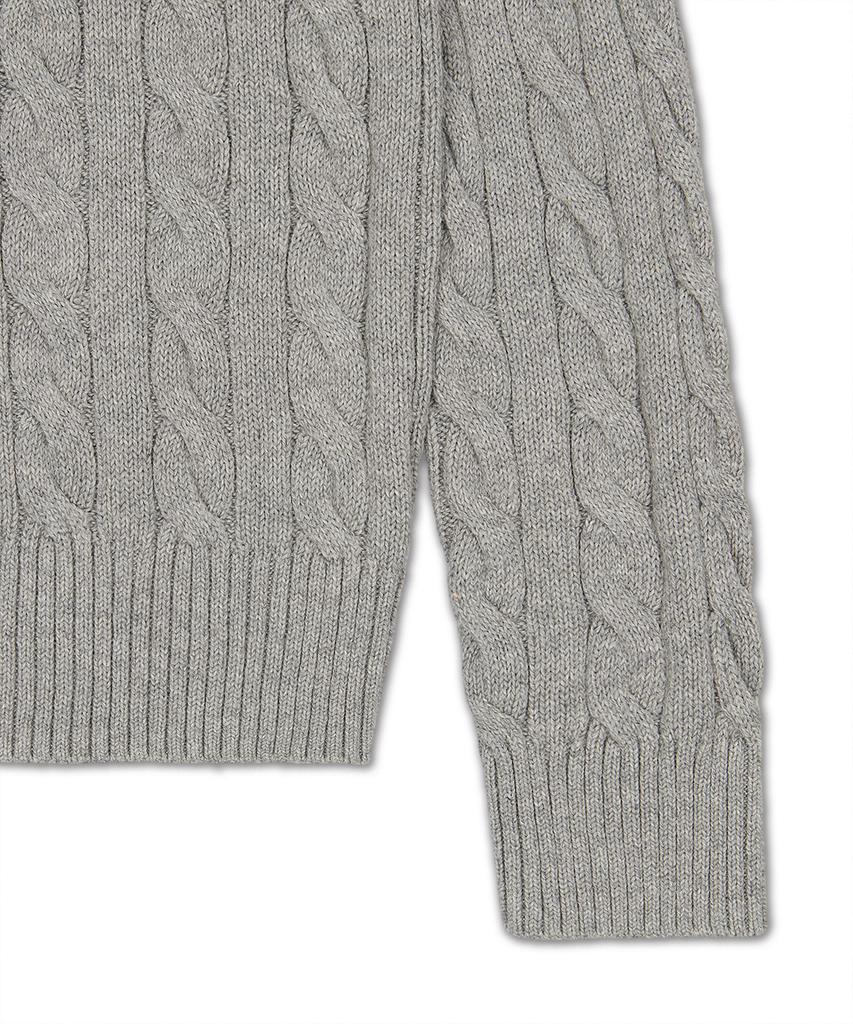 POLO RALPH LAUREN Cable Knit Cotton Sweater - Grey